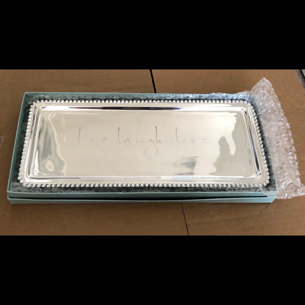 NEW Mariposa Silver Recycled Aluminum Tray Wedding Gift